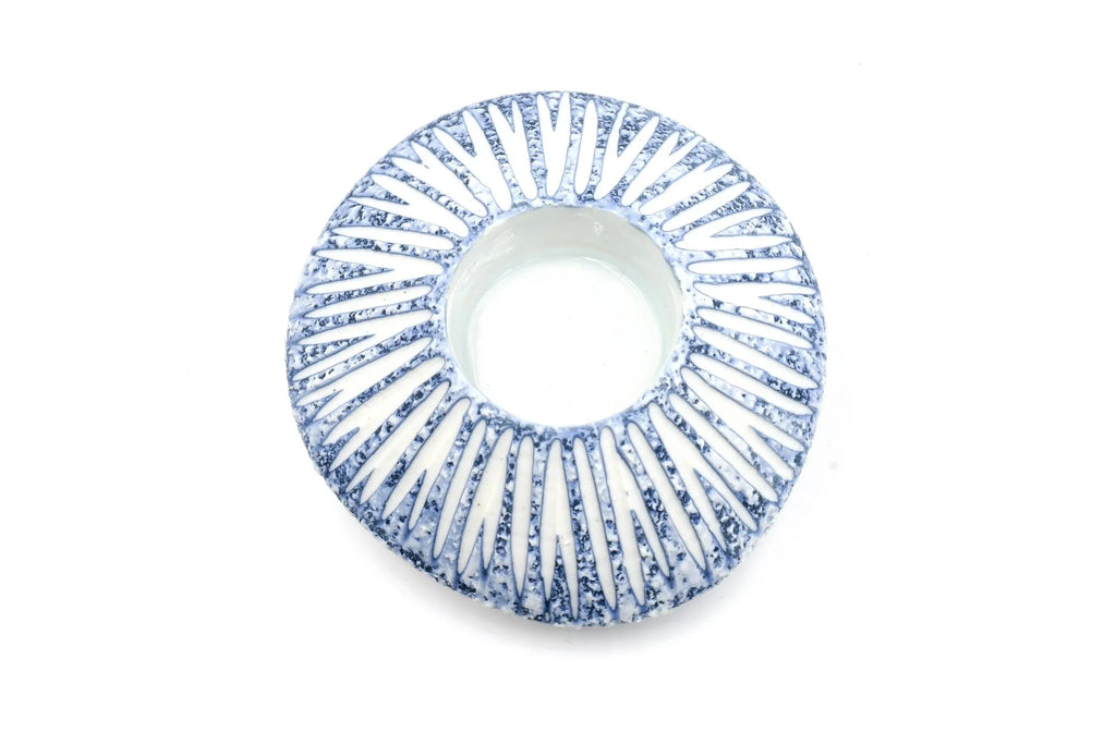 Handcrafted Blue Sea Shell Porcelain Ceramic Tea Light Candle Holder