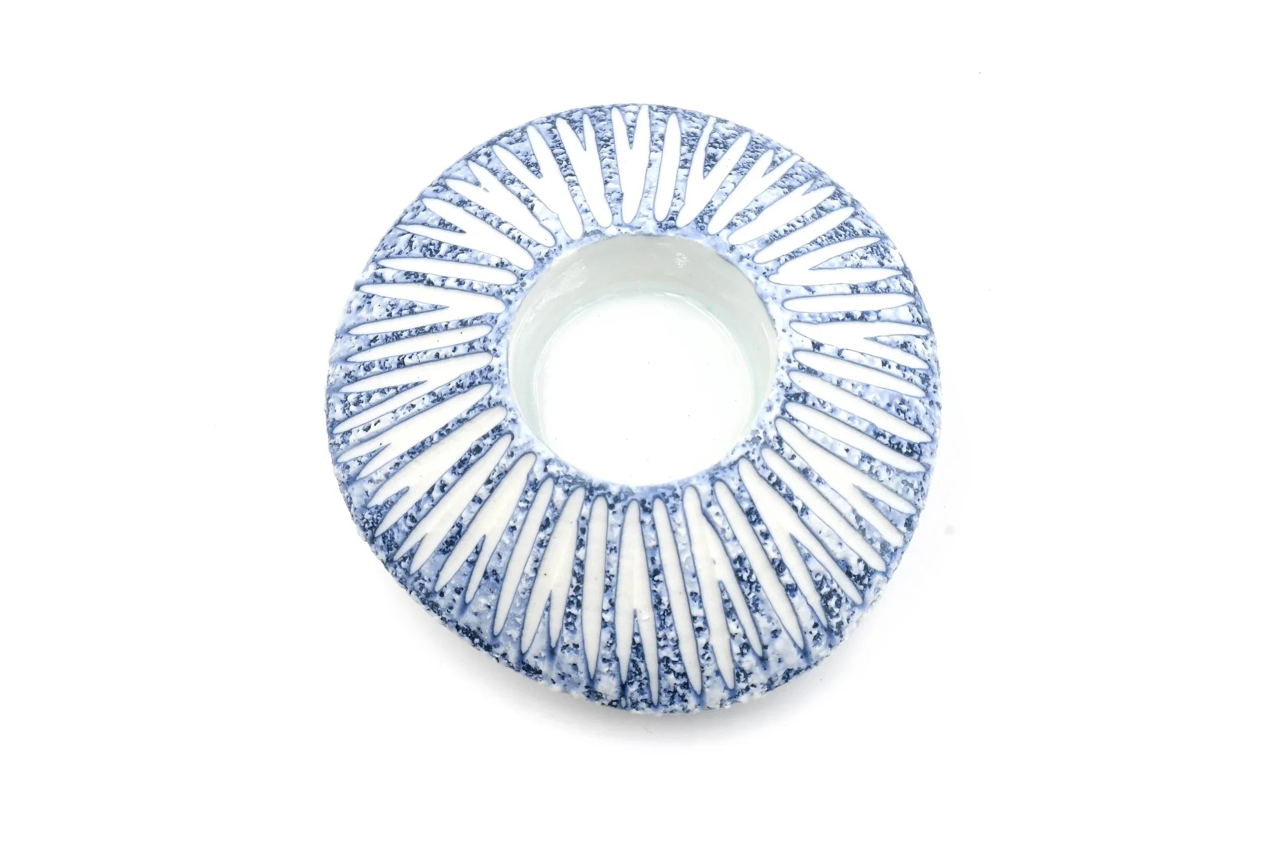 Handcrafted Blue Sea Shell Porcelain Ceramic Tea Light Candle Holder