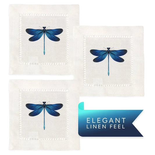 Serviettes à ourlet ajouré - Libellule (lot de 6)