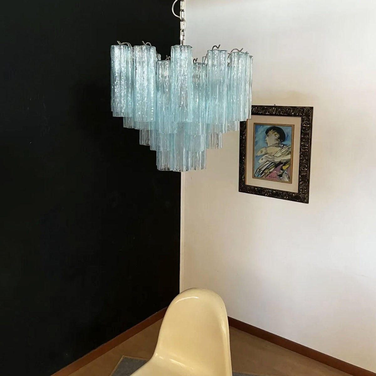 Murano Star Shaped Tube Glass Chandelier