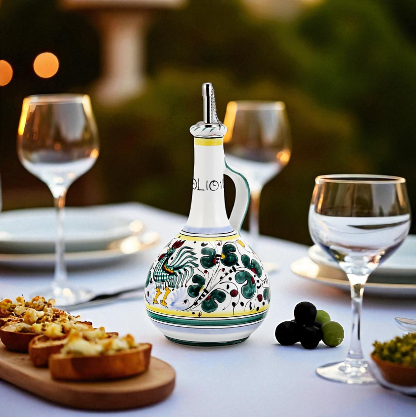 ORVIETO GREEN ROOSTER : Distributeur d'huile d'olive de luxe