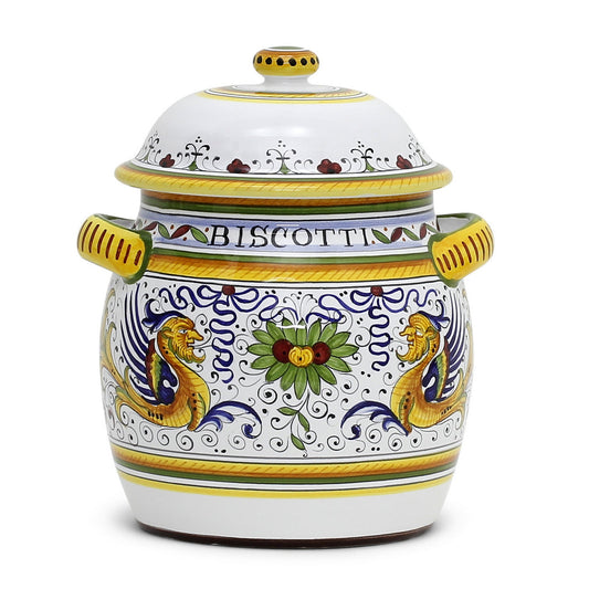 RAFFAELLESCO DELUXE: Traditional Deruta Biscotti Jar