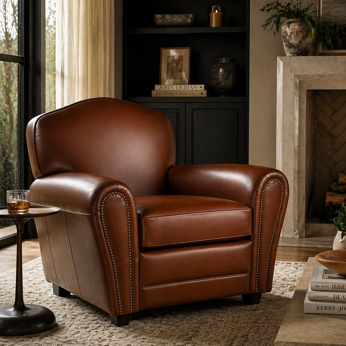Matthew Full Top Grain Leather Arm Chair