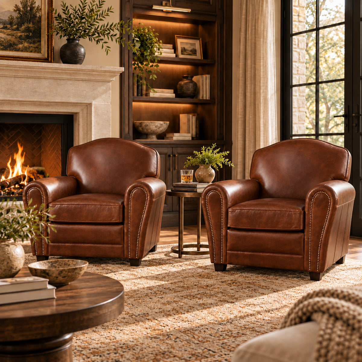 Matthew Full Top Grain Leather Arm Chair