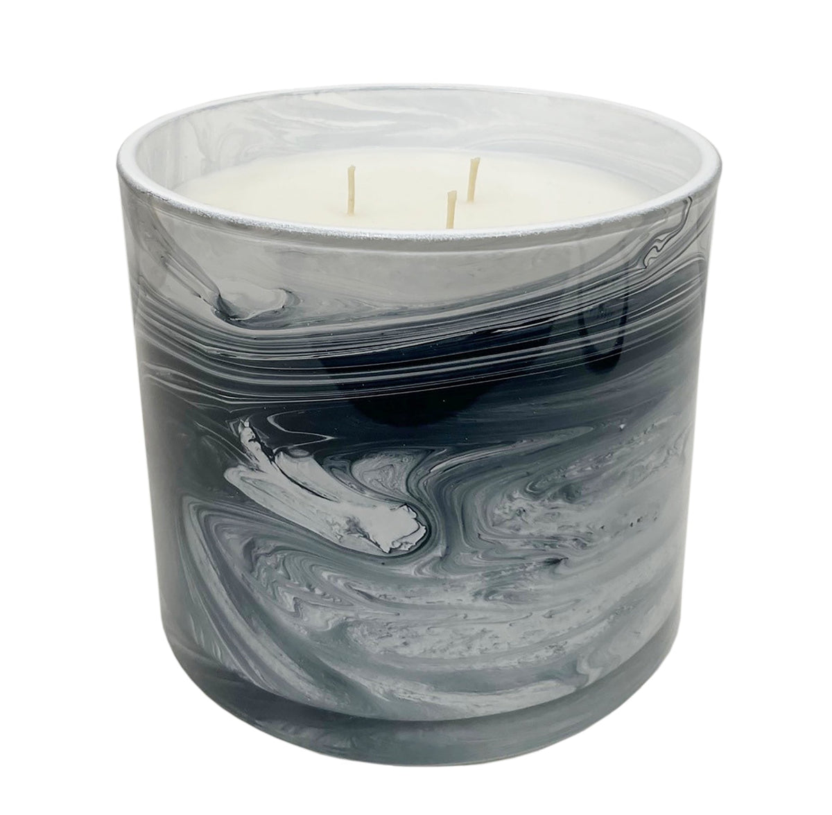 JUMBO White Sage & Lily 45 oz. Swirl Glass Candle
