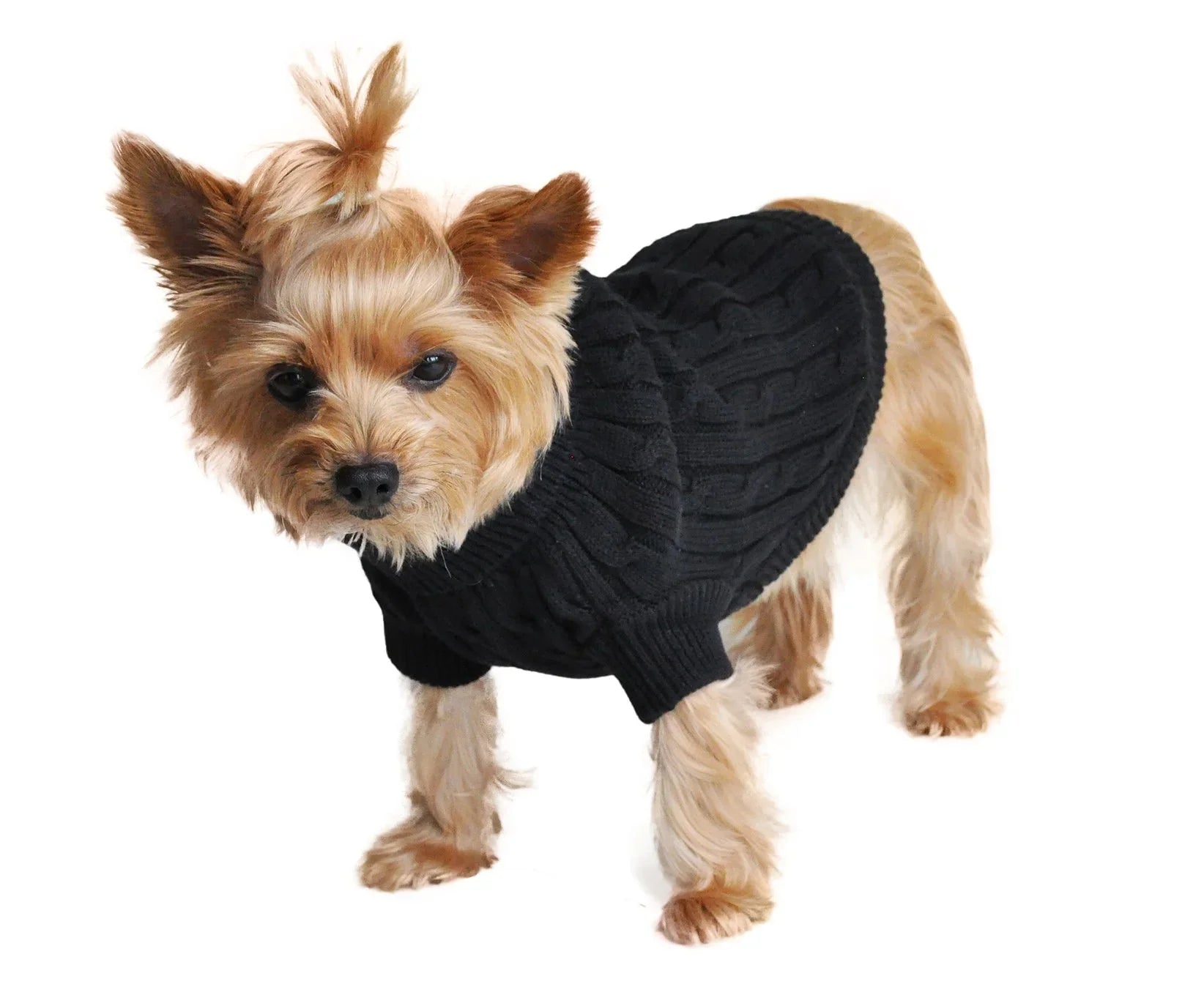 100% Combed Cotton Cable Knit Dog Sweater