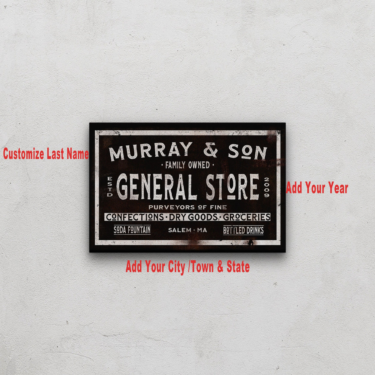 Dry Goods Sign | Personalized General Store Sign | Custom Rustic Farmhouse Sign