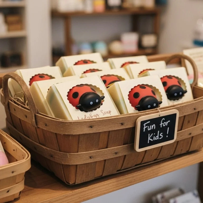 Ladybug Handmade Soap Bar for Kids – Vegan Cold Process Soap