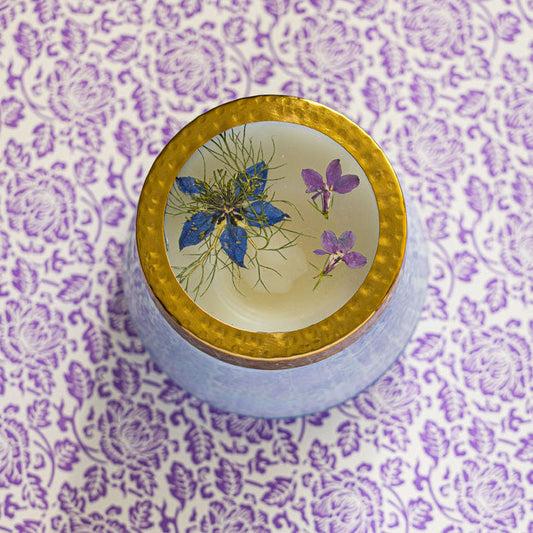 Bougie à fleurs pressées Aquarelle Accent - Figue et baies