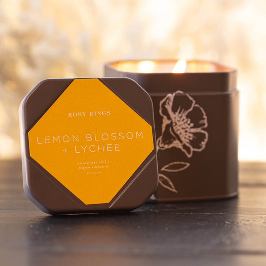 Candela in latta Accent - Fiori di limone