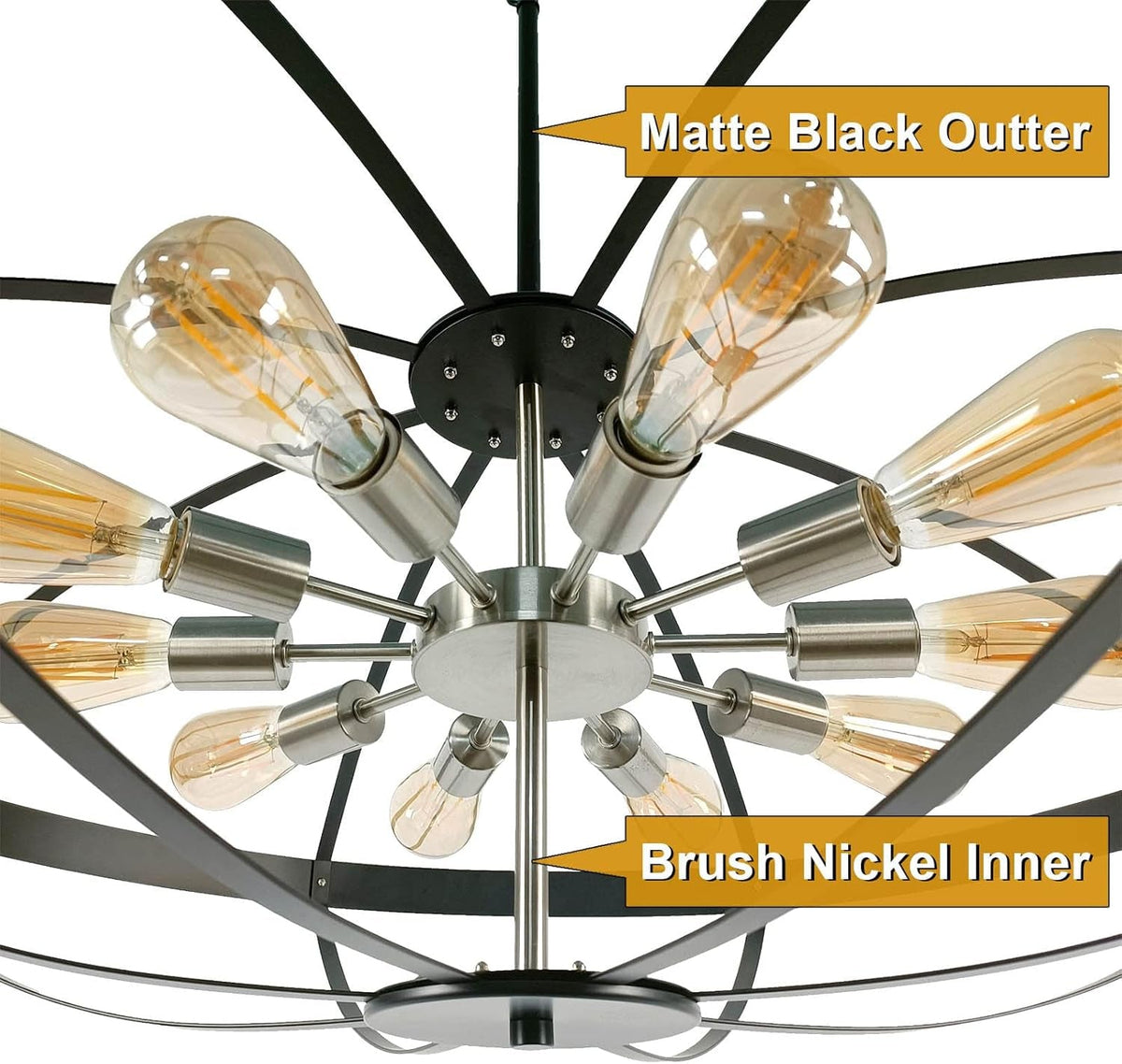 40" Farmhouse Chandelier for High Ceilings