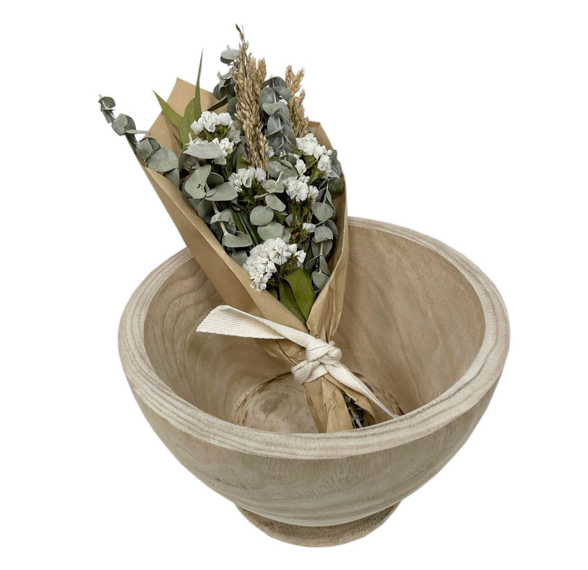 Petite Floral and Eucalyptus 12" Bouquet: White Floral