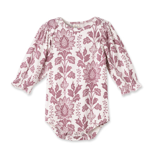 Body bébé à motif floral - Manches longues style vintage
