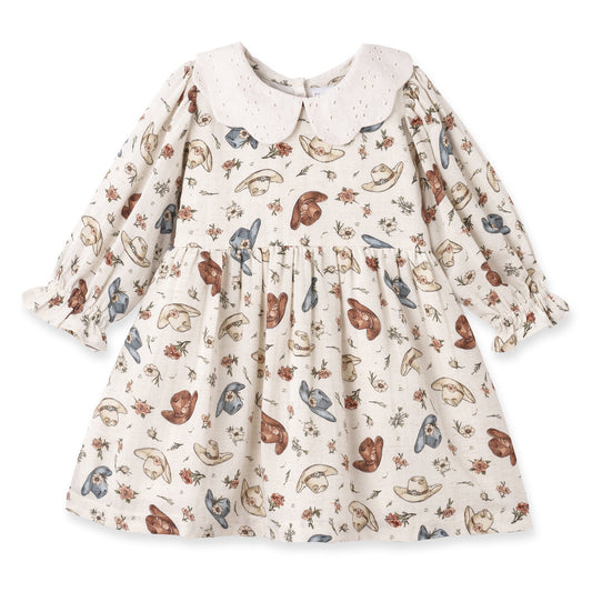 Robe western Larkspur Prairie en lin avec col à œillets