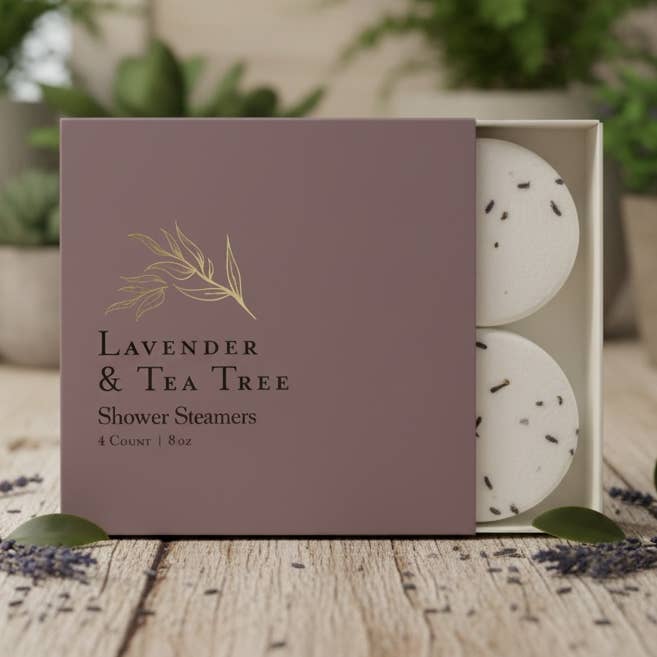 Lavender & Tea Tree Shower Steamer Gift Set Woodsy Homelife 226.8 g