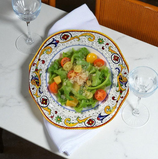 RAFFAELLESCO DELUXE: Hexagonal Lg Salad Pasta Bowl