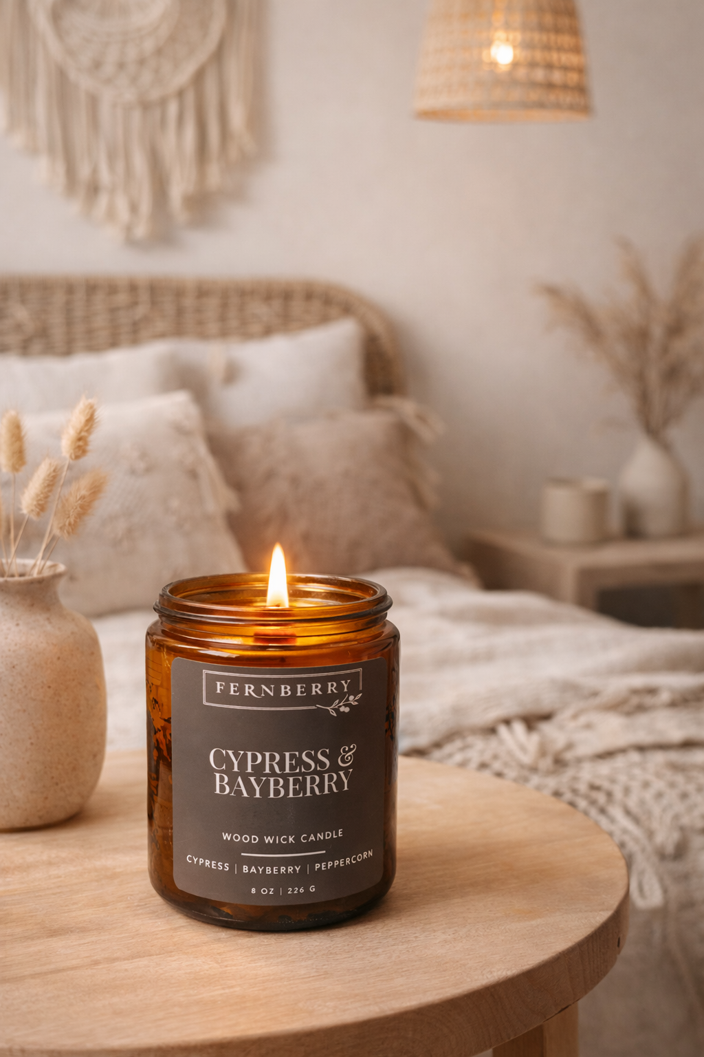 Cypress & Bayberry- 8oz Wood Wick Candle