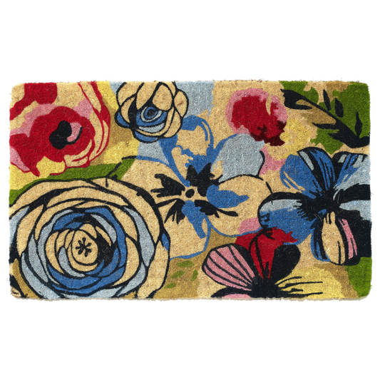Watercolor Floral Coir Doormat