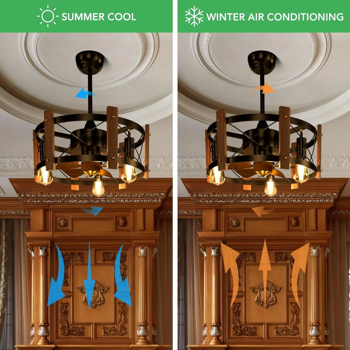 Modern Farmhouse Ceiling Fan with LED Lights