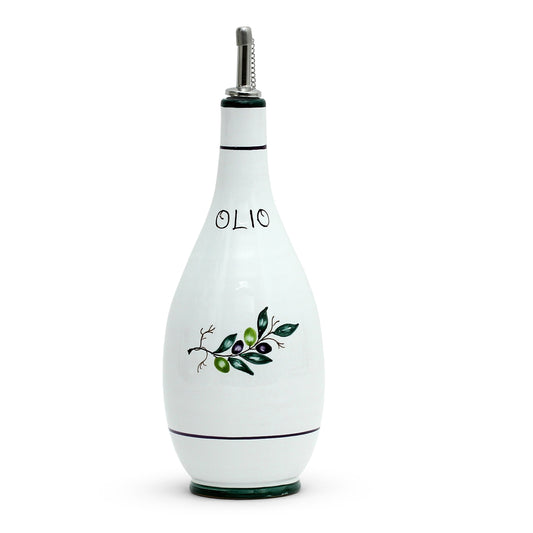 OLIVA : Bouteille verseuse pour huile d'olive avec bouchon verseur en métal