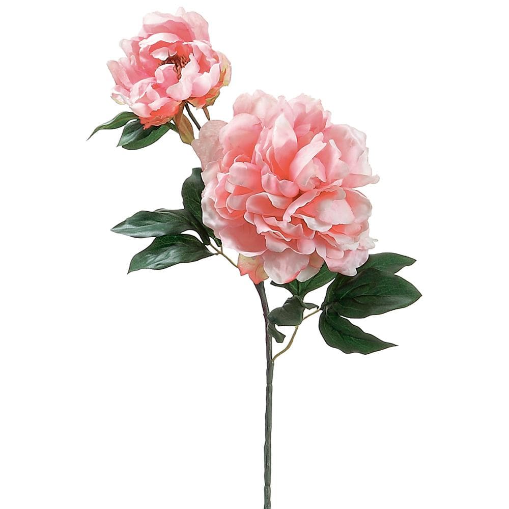 Pink Peony Spray with Bud 19.5" - Artificial Flower Stem