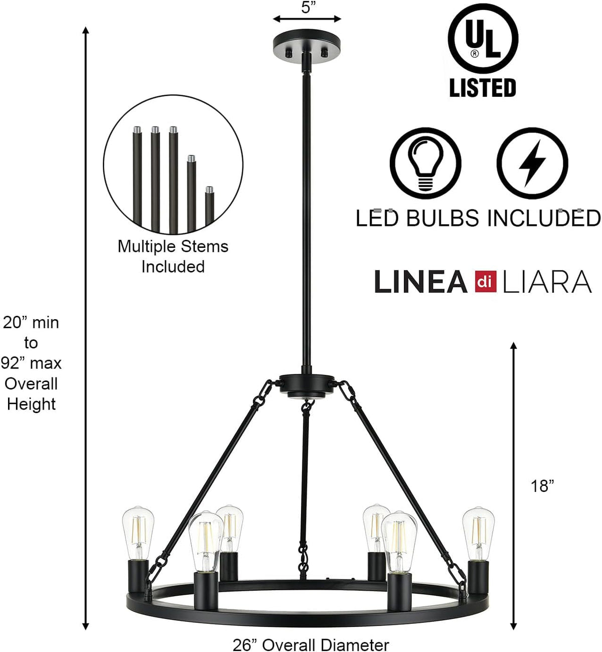 Black Wagon Wheel Chandelier