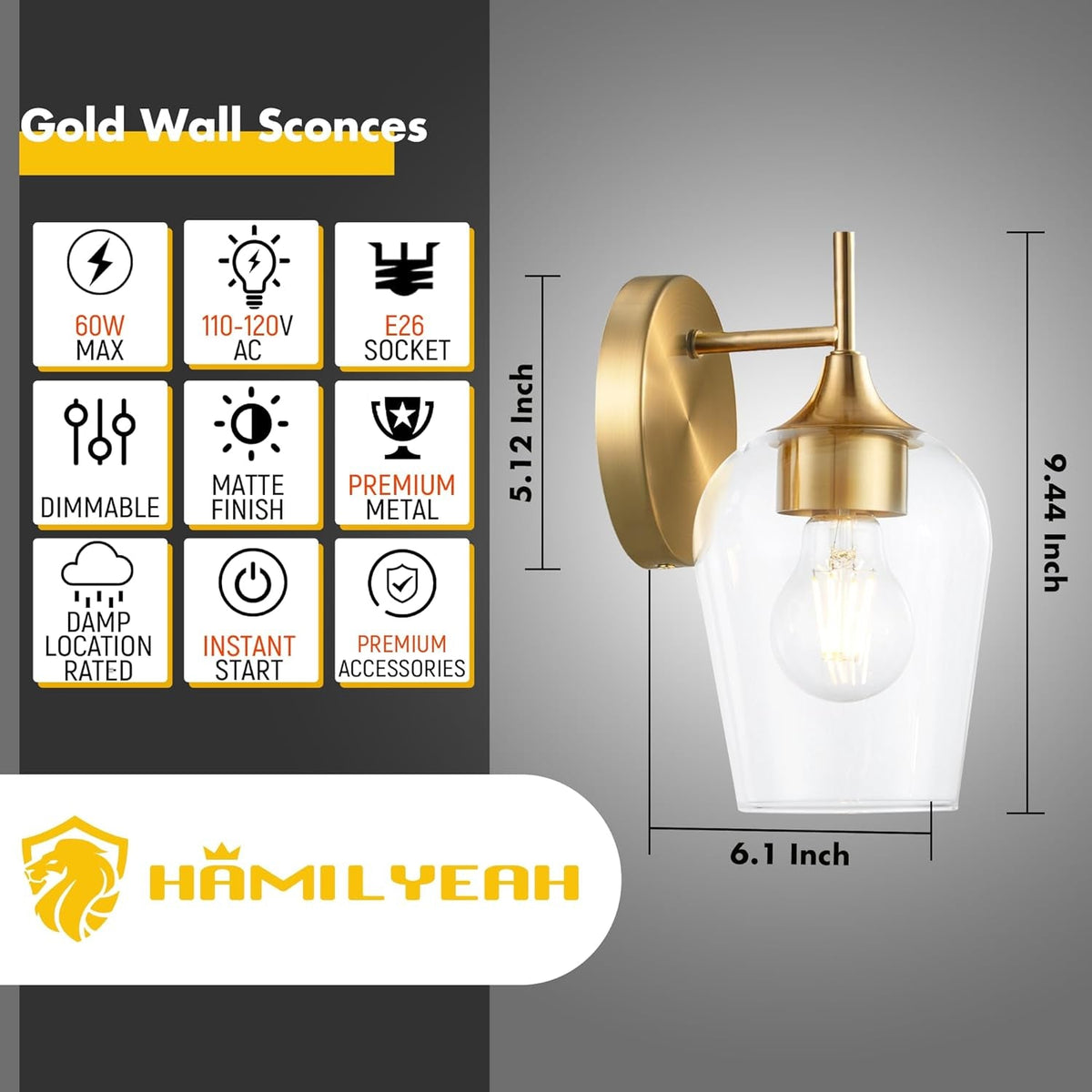 Black or Gold Wall Sconces