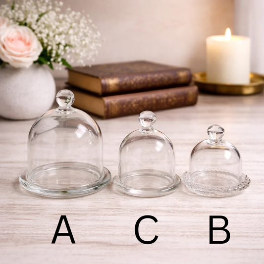 Cloche de présentation en verre avec socle