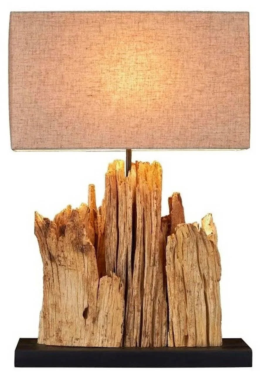 Sculpted Vine Table Lamp with Natural Jute Linen Shade