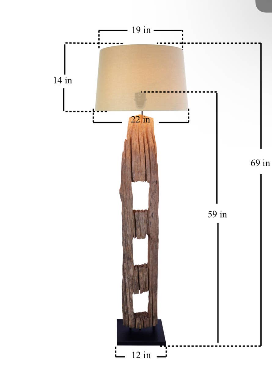 Rustic Reclaimed Teak Farm Post Floor Lamp