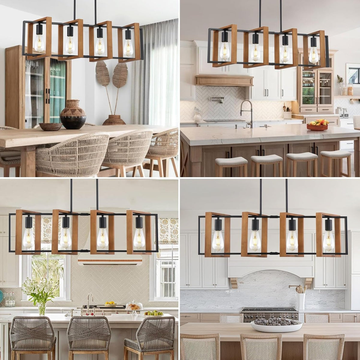 Farmhouse Linear Semi-Caged Chandelier