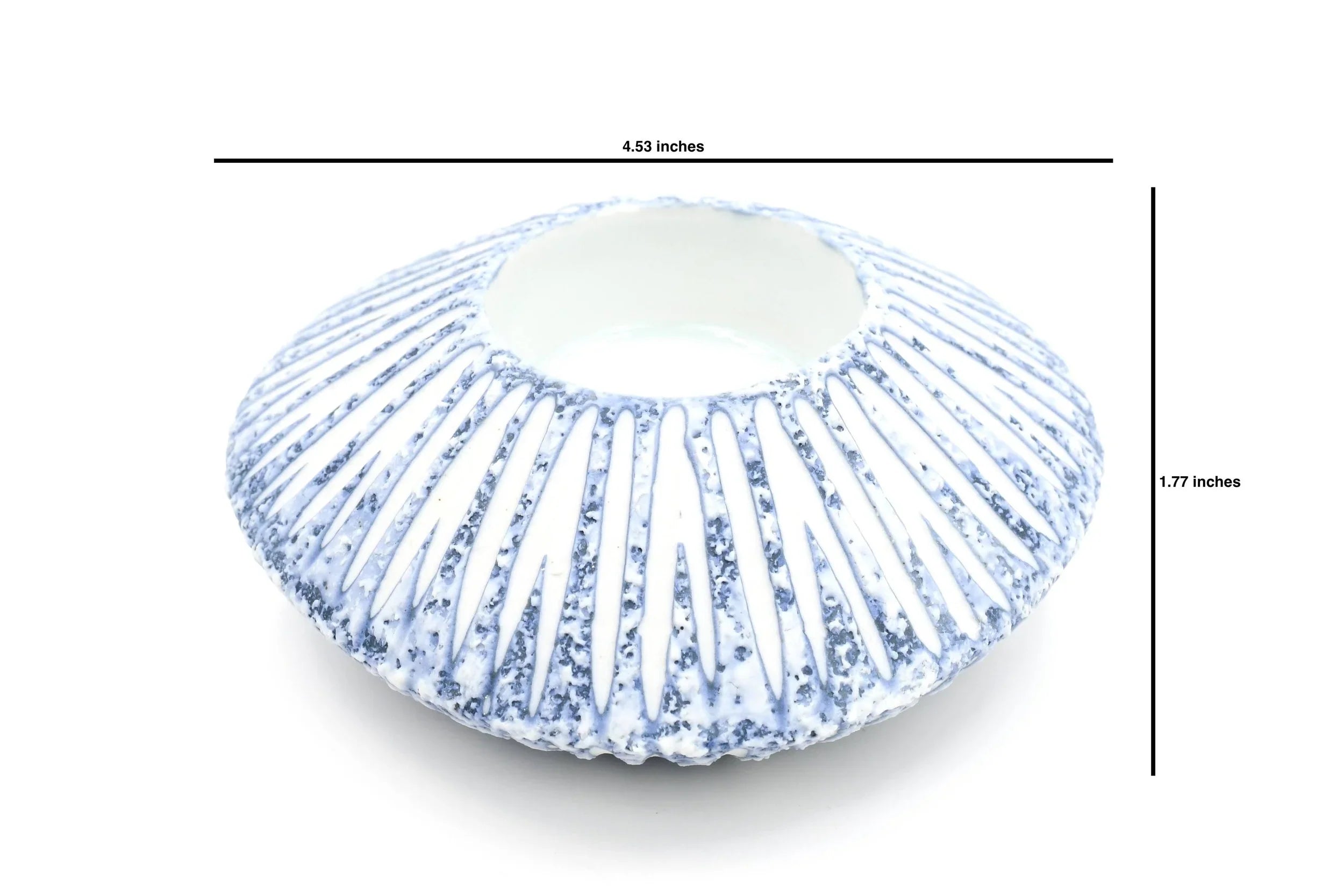 Handcrafted Blue Sea Shell Porcelain Ceramic Tea Light Candle Holder