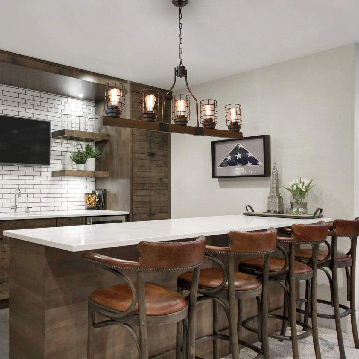 Farmhouse 5-Light Cage Rustic Chandelier