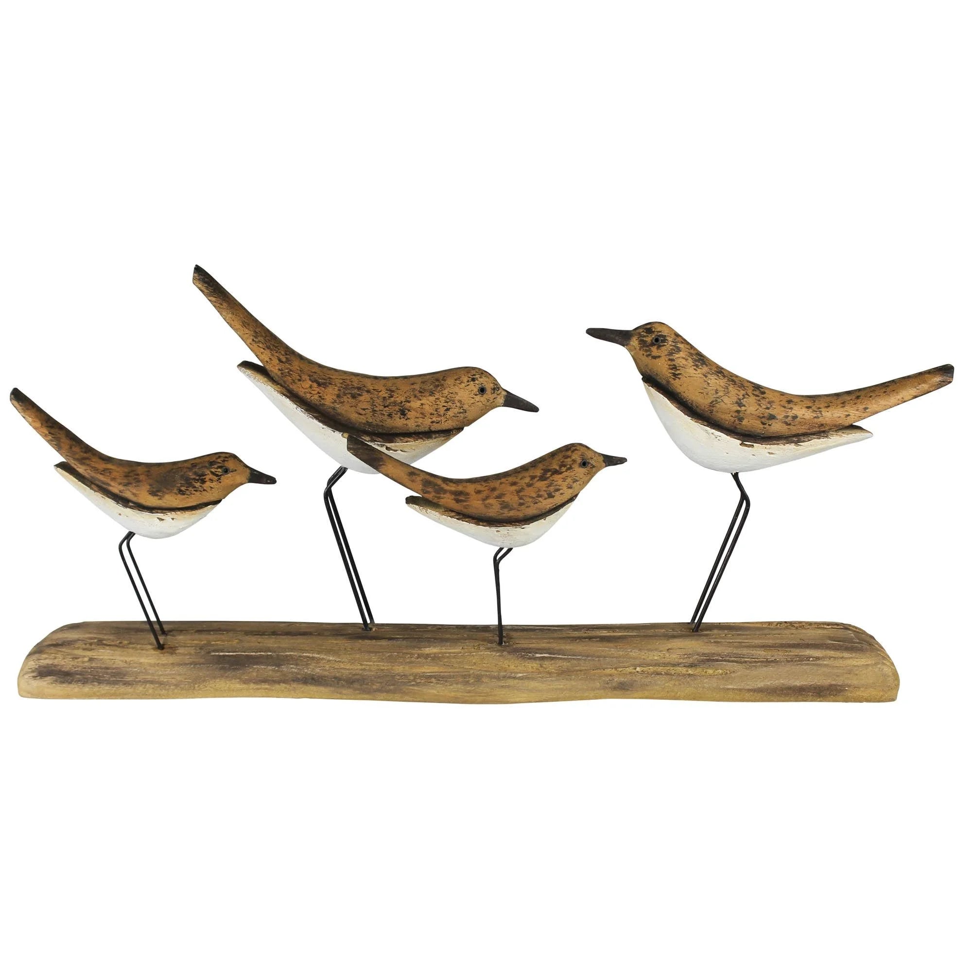 HomArt Tunis Birds Hand-Carved Kiri Wood Figurine Set