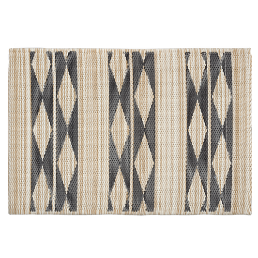Cairo Natural & Black Outdoor Doormat – 24" x 36" Non-Slip, Recycled Plastic