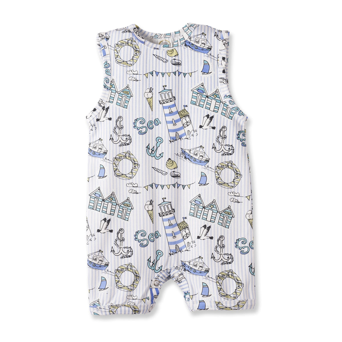 Seashore Shortall Romper – Bamboo Baby Neutral One Piece