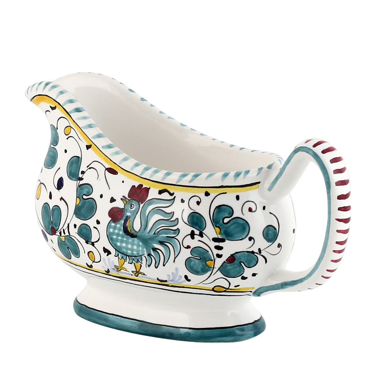 ORVIETO GREEN ROOSTER: Gravy Sauce boat