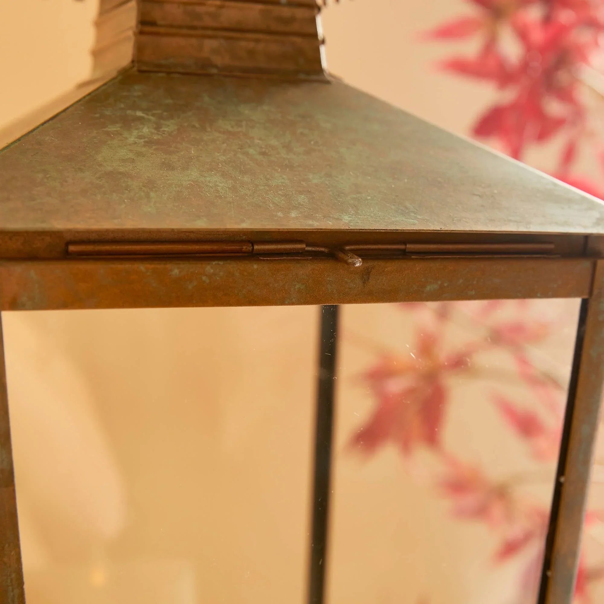Large Anders Pagoda Top Lantern Antique Weathered Patina Finish