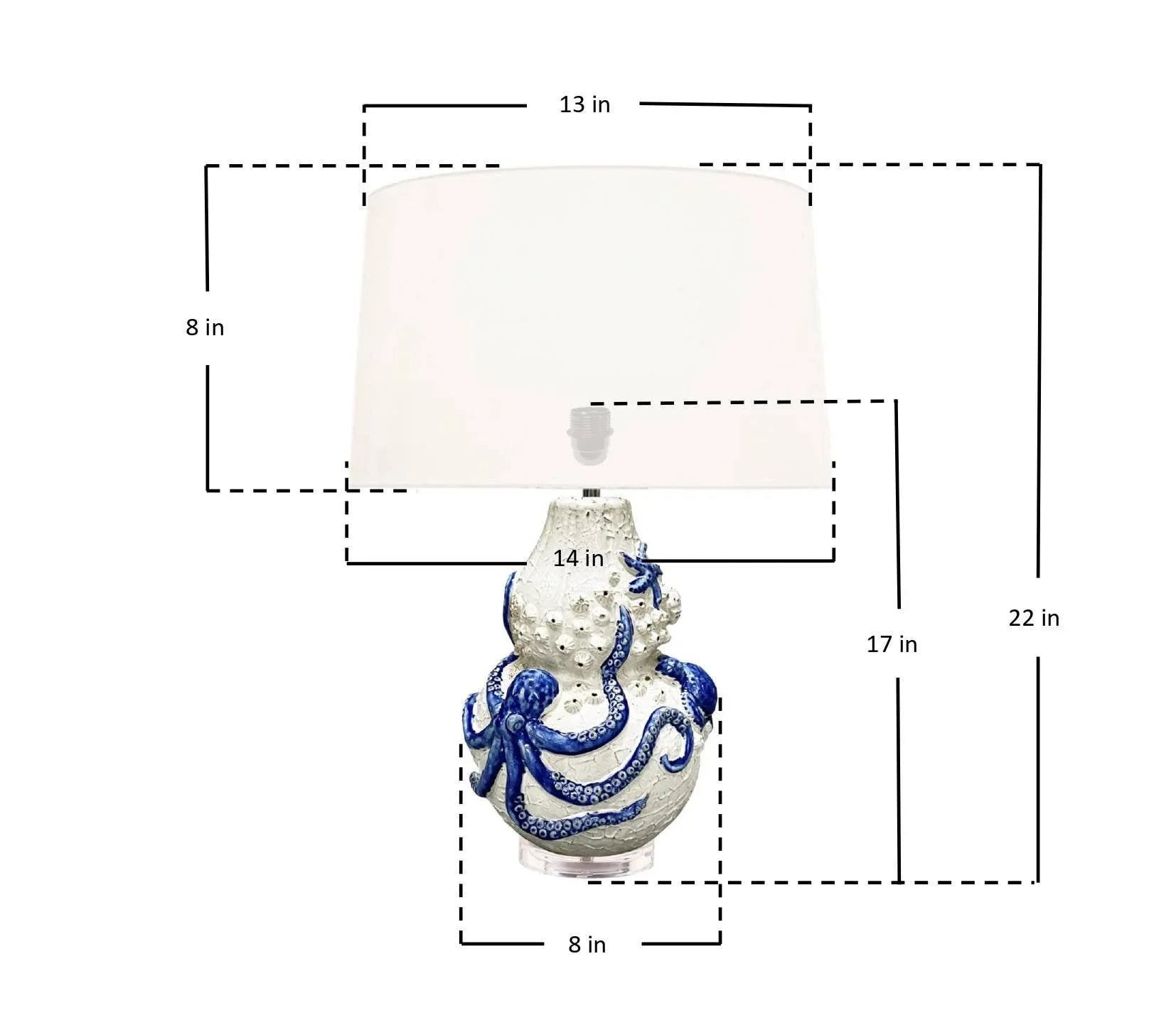 Ocean Reverie Ceramic Sea Life Table Lamp