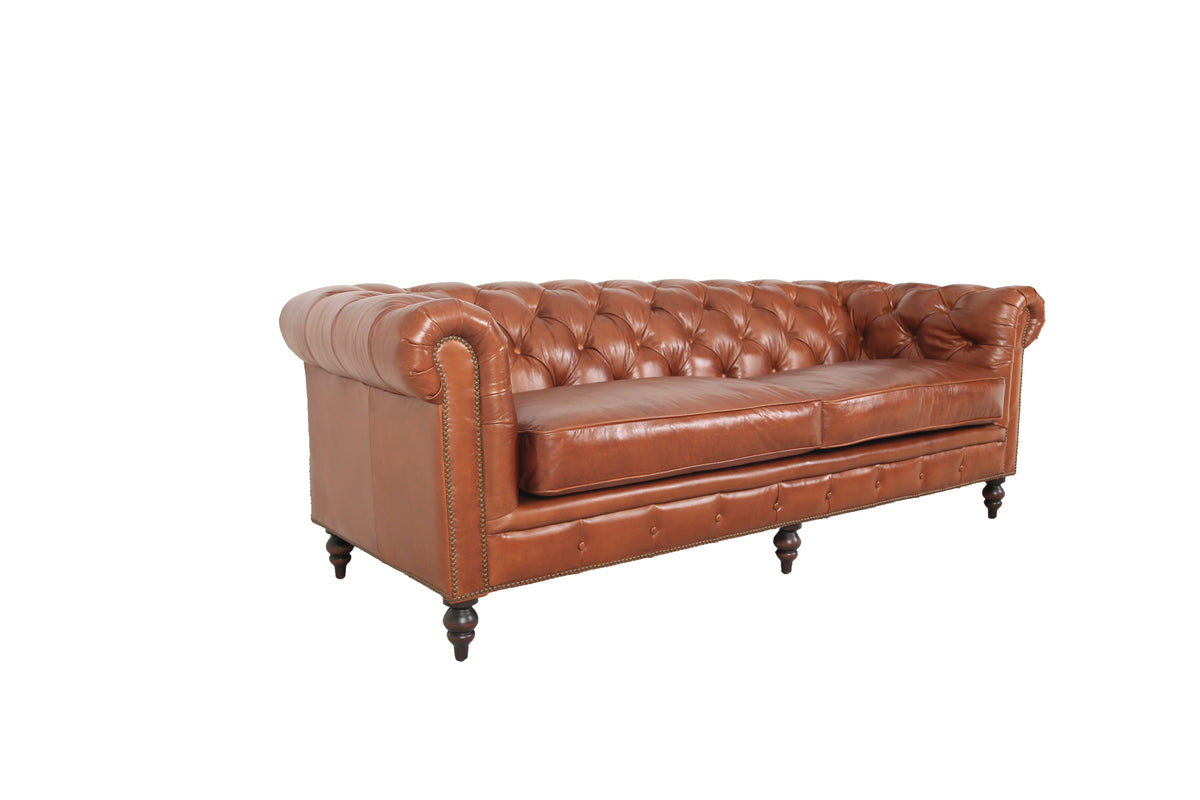 Arthur Chesterfield Top Grain Leather Sofa
