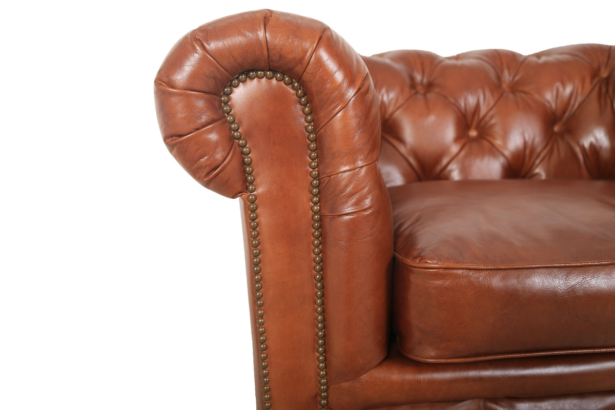 Arthur Chesterfield Top Grain Leather Armchair