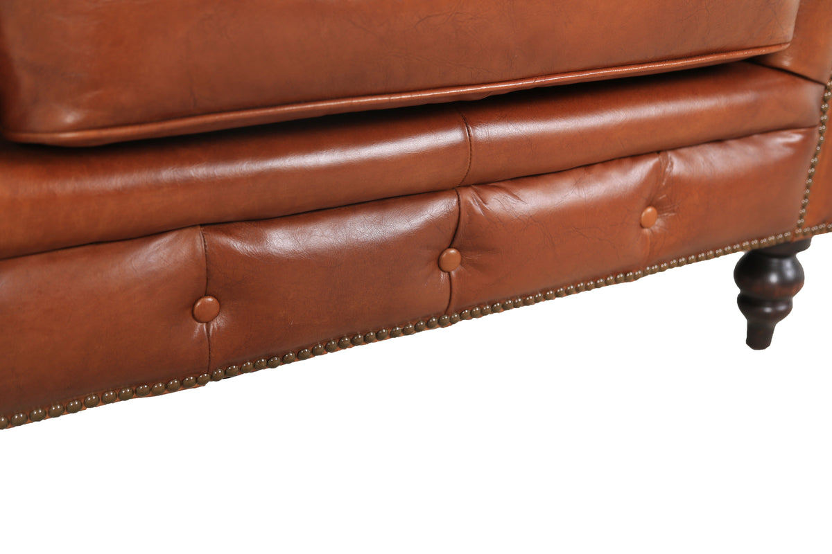 Arthur Chesterfield Top Grain Leather Armchair