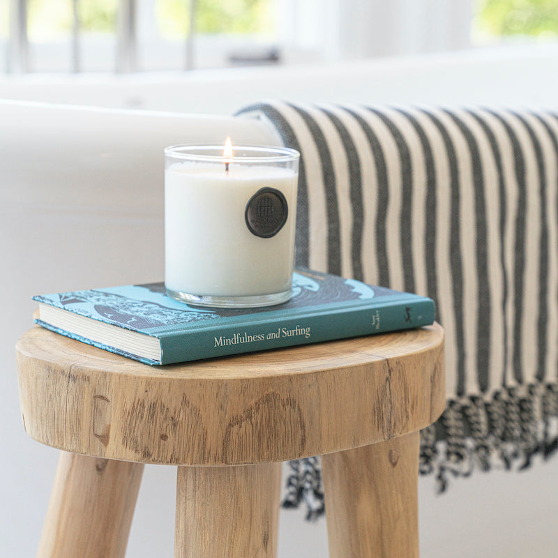 Solid Teak Stool, Accent Wood Stool Side Table