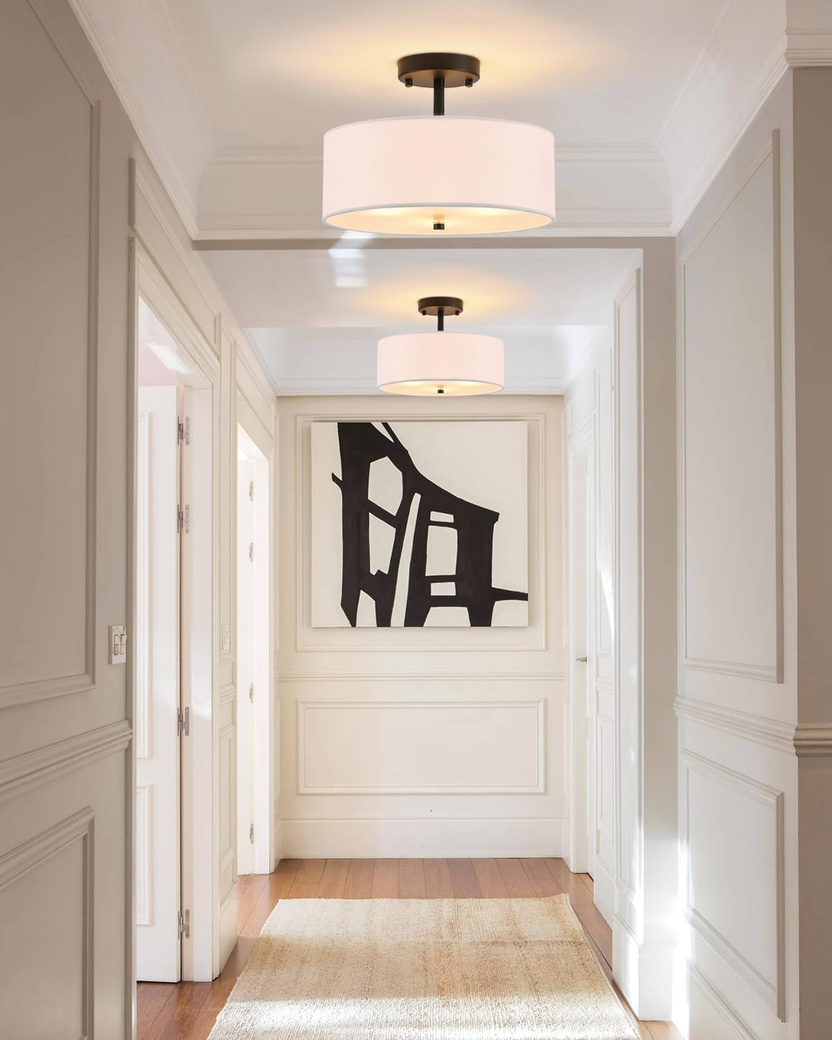 Semi Flush Mount Drum Ceiling Light