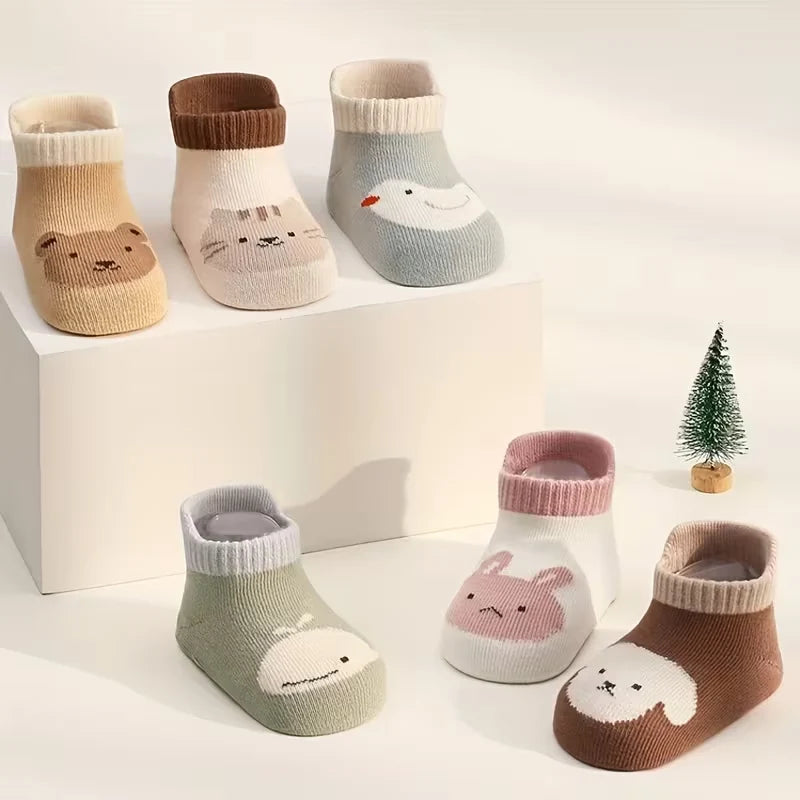 Tiny Treads Non-Slip Animal Socks (0–1 Year)