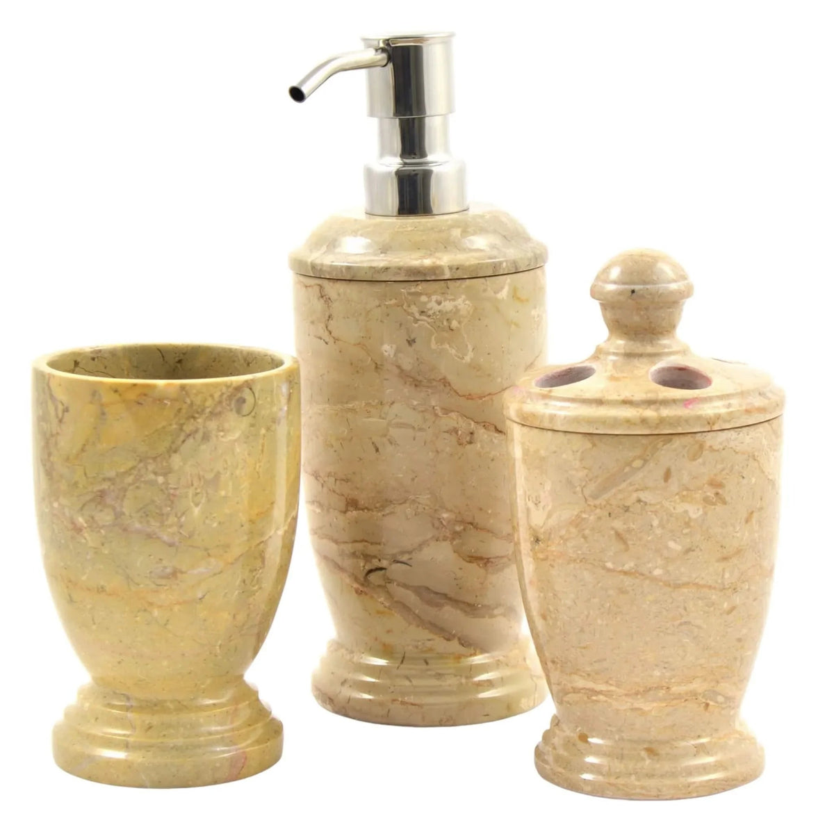 3 Piece Bathroom Set - Sahara Beige Marble