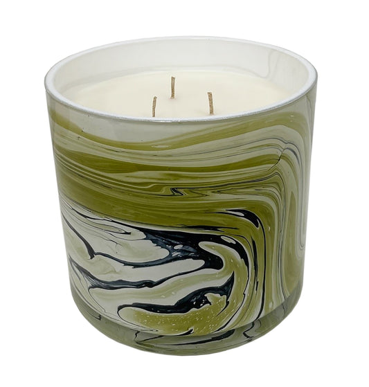 JUMBO Vetiver & Oak 45 oz. Swirl Glass Candle