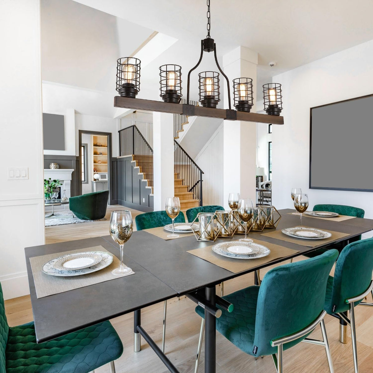 Farmhouse 5-Light Cage Rustic Chandelier