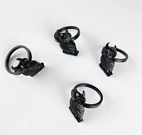 Perched Owl Metal Napkin Rings