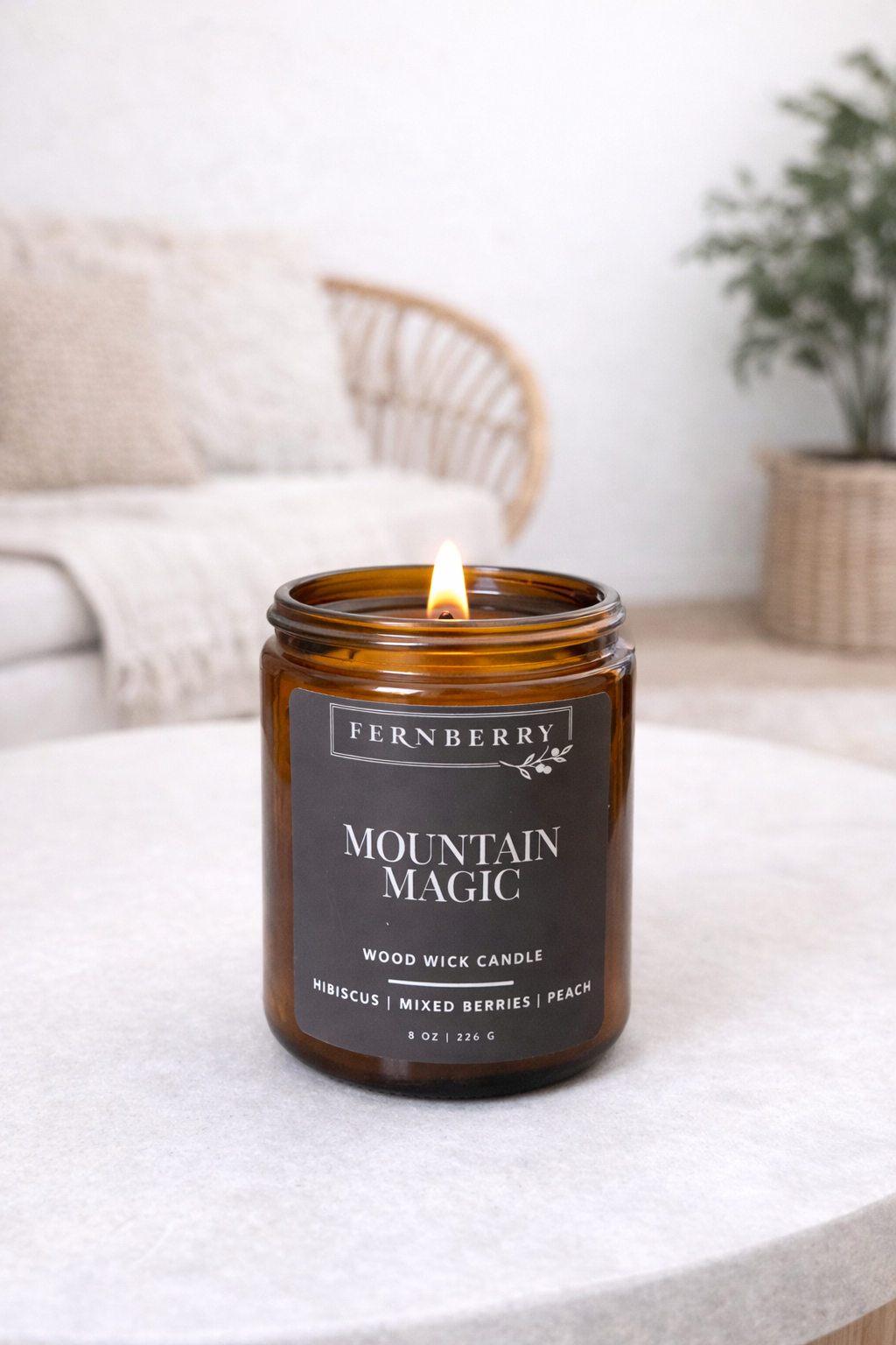Mountain Magic- 8oz Wood Wick Candle